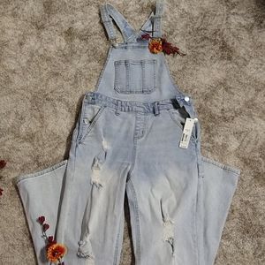 NWT distressed overalls